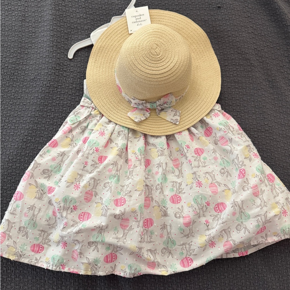 NWT Easter! size 4 cupcakes & cashmere Girls Dress with Hat